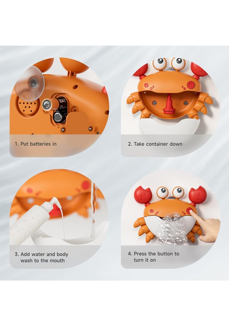 Crab Bubble Machine Bath Toy with 3 Pack Wind-up Poor Toys, Automatic Bubble Maker Baby Bath Toys, Blow Bubbles and Plays Children’s Songs, Birthday Gift for Kids