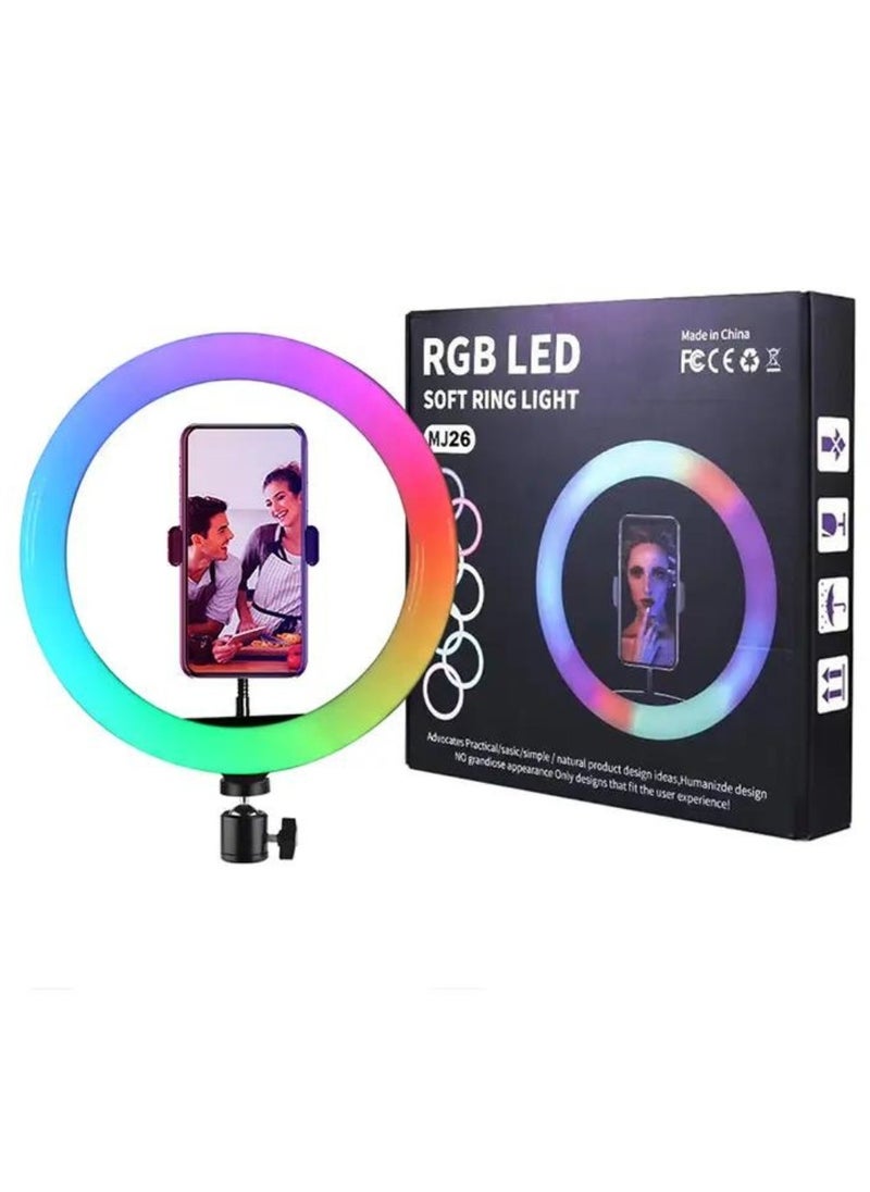 RGB LED Soft Ring MJ26 Light for Camera Smartphone YouTube Video Shooting