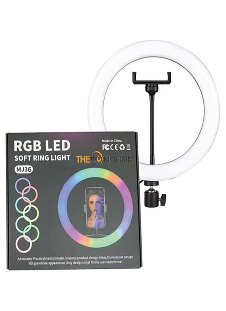 MJ36 RGB LED Ring Light, Perfect for Vlogging, Live Streaming, and Photography