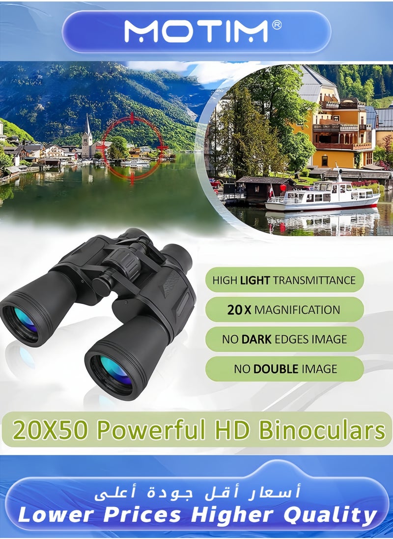 20x50 Binoculars for Adults and Kids Professional Telescope with Night Vision Clear Viewing for Birdwatching Outdoor Activities and Sightseeing