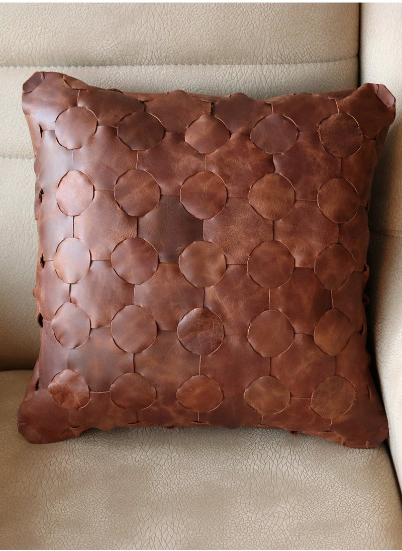 Braided Leather Pillow - Anatolia Collection 40x40 cm