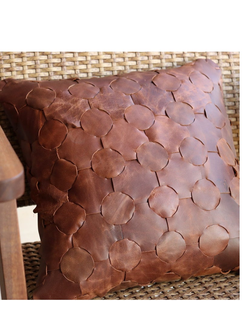 Braided Leather Pillow - Anatolia Collection 40x40 cm