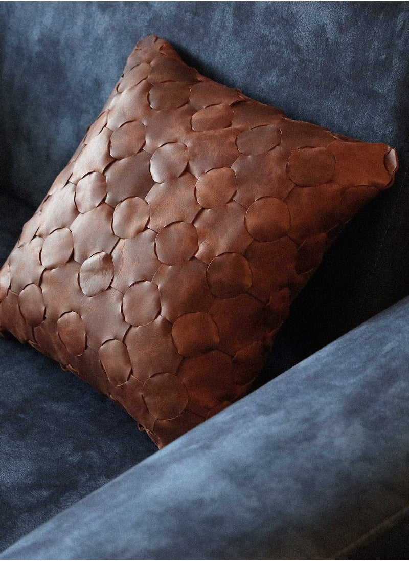 Braided Leather Pillow - Anatolia Collection 40x40 cm