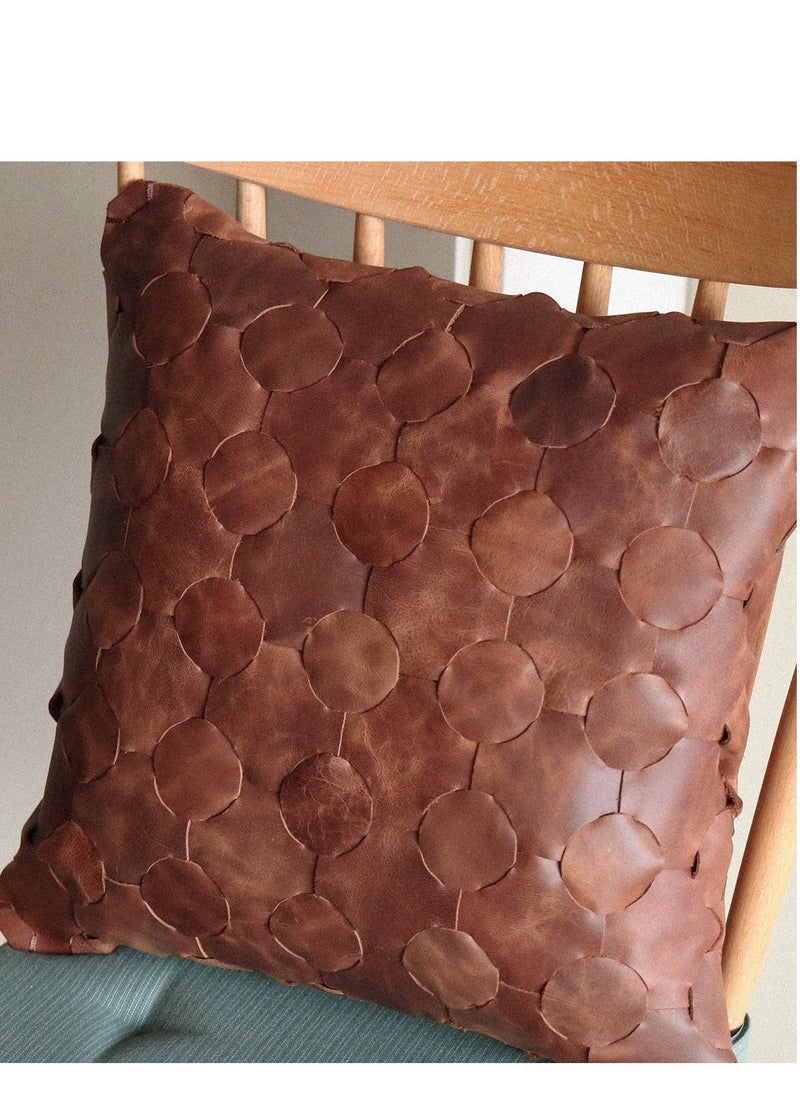 Braided Leather Pillow - Anatolia Collection 40x40 cm