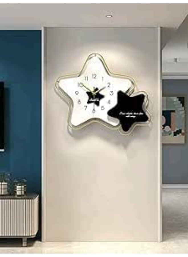 Modern Star Wall Clock for Kids Bedroom, Nursery, Multicolor Silent Non-Ticking Cute Clock for Boys & Girls Room Decor,  Easy to Hang, Battery Operated (2224A)