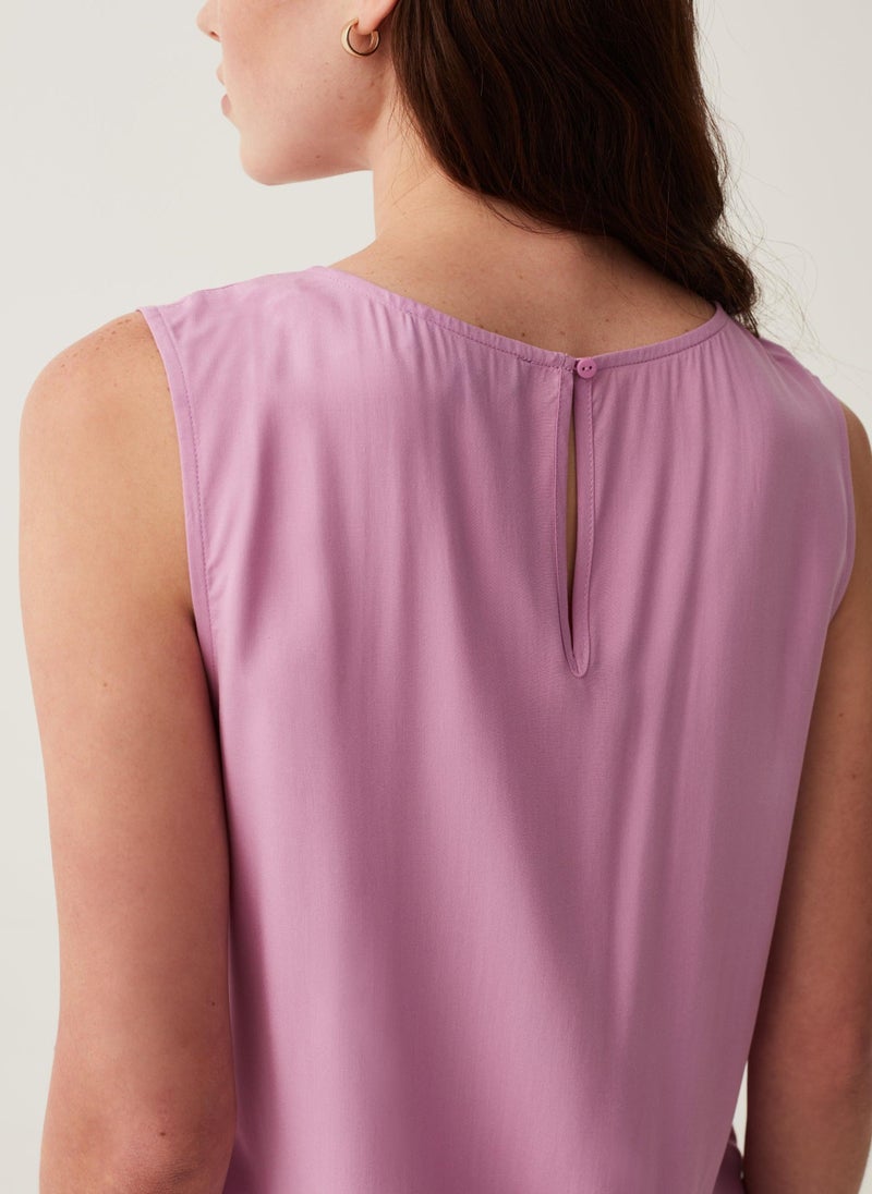 Ovs Sleeveless Blouse With Pleating