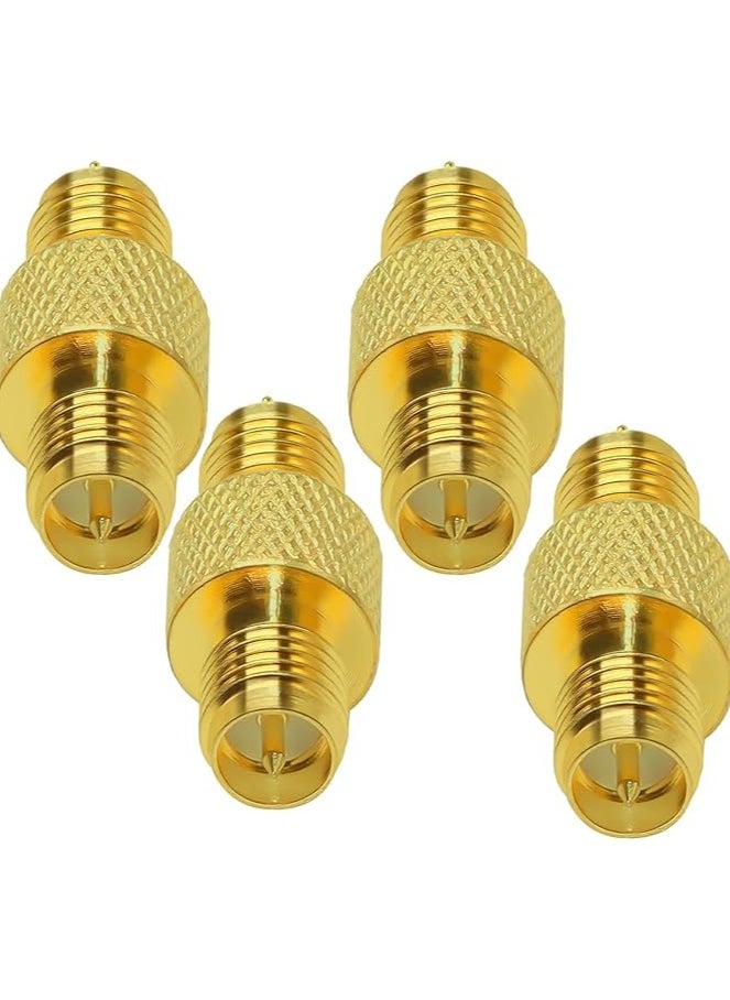 4 PCS RF Coaxial Coax Adapter Connector Kit SMA Male to SMA Male SMA Coupler Adapter Converter for Antenna, Radio, WiFi (A)