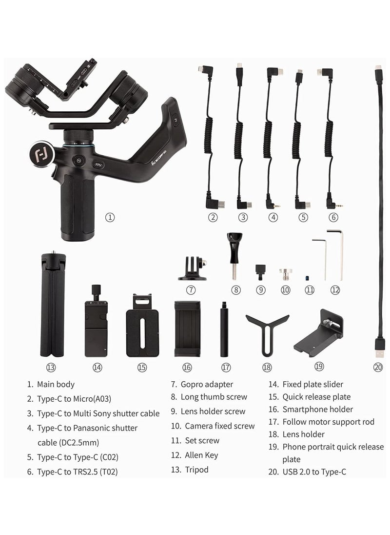 Mini 3 All-in-One Stabilizer for Mirrorless Cameras Compact Cameras and Action Cameras
