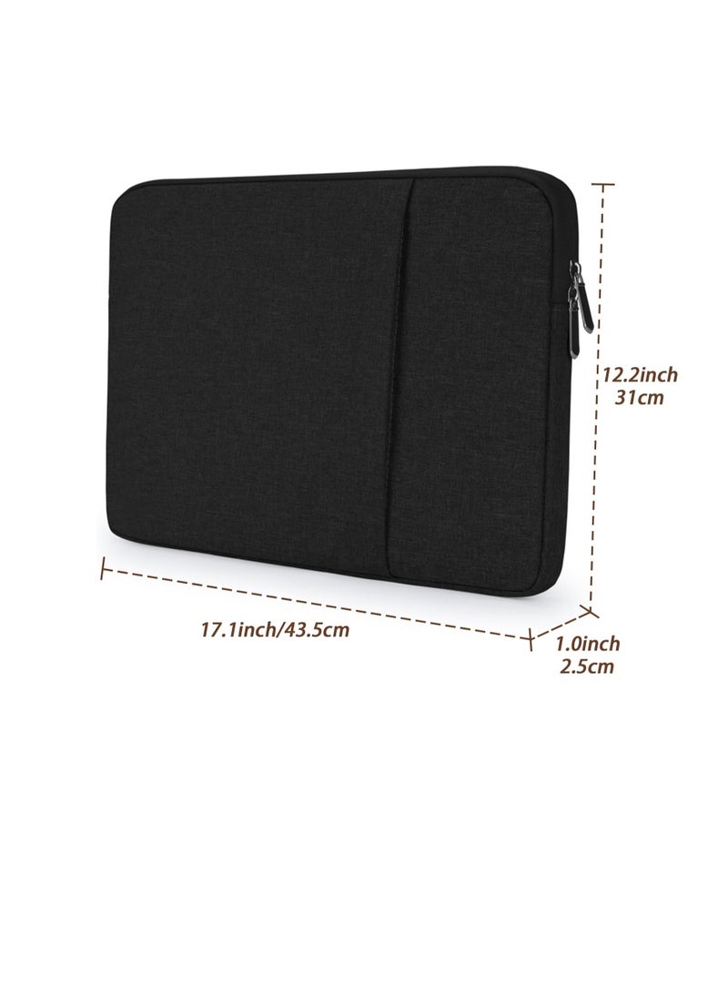 Laptop Sleeve Pouch 15.6 Inch, Suitable for 15-15.6 Inch Lenovo HP Dell MacBook Computer Notebook Durable Shockproof and Lightweight with Zippered Pockets Cover Protective Case (Black)