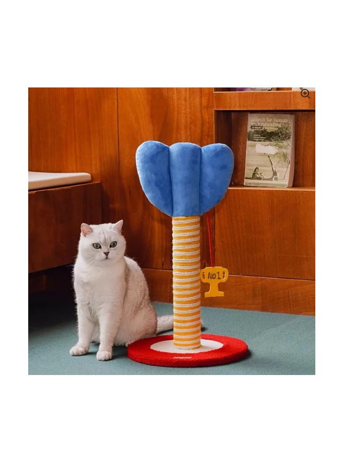 Cat Tree and Scratch Post, Blue, Yellow and Red color, 32cm x 32cm x 57cm