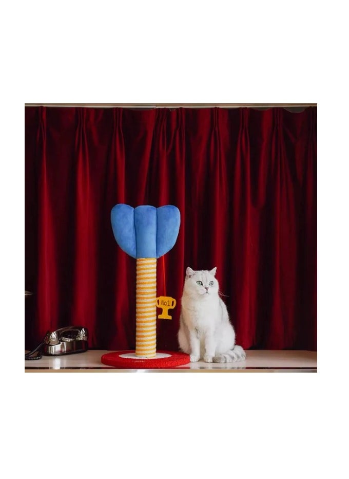 Cat Tree and Scratch Post, Blue, Yellow and Red color, 32cm x 32cm x 57cm