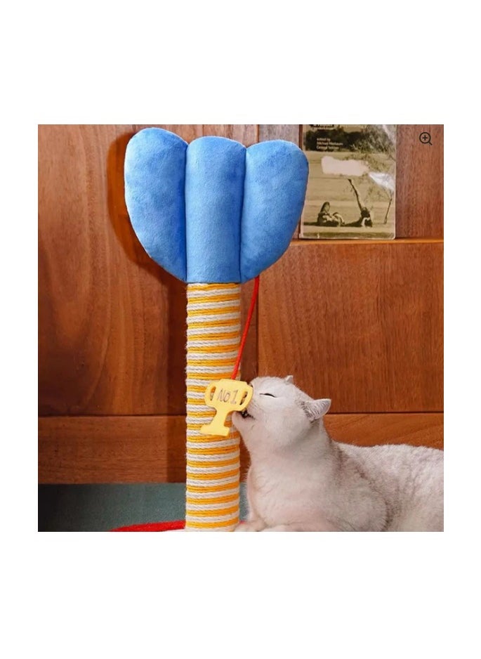 Cat Tree and Scratch Post, Blue, Yellow and Red color, 32cm x 32cm x 57cm