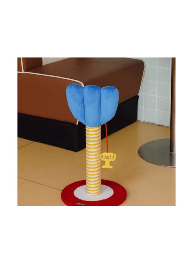 Cat Tree and Scratch Post, Blue, Yellow and Red color, 32cm x 32cm x 57cm