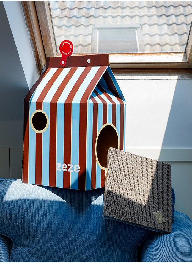 Milk Box Shape, Cat Scratch Board Carton Cat House , Size  - 63cm x 31cm x 33cm