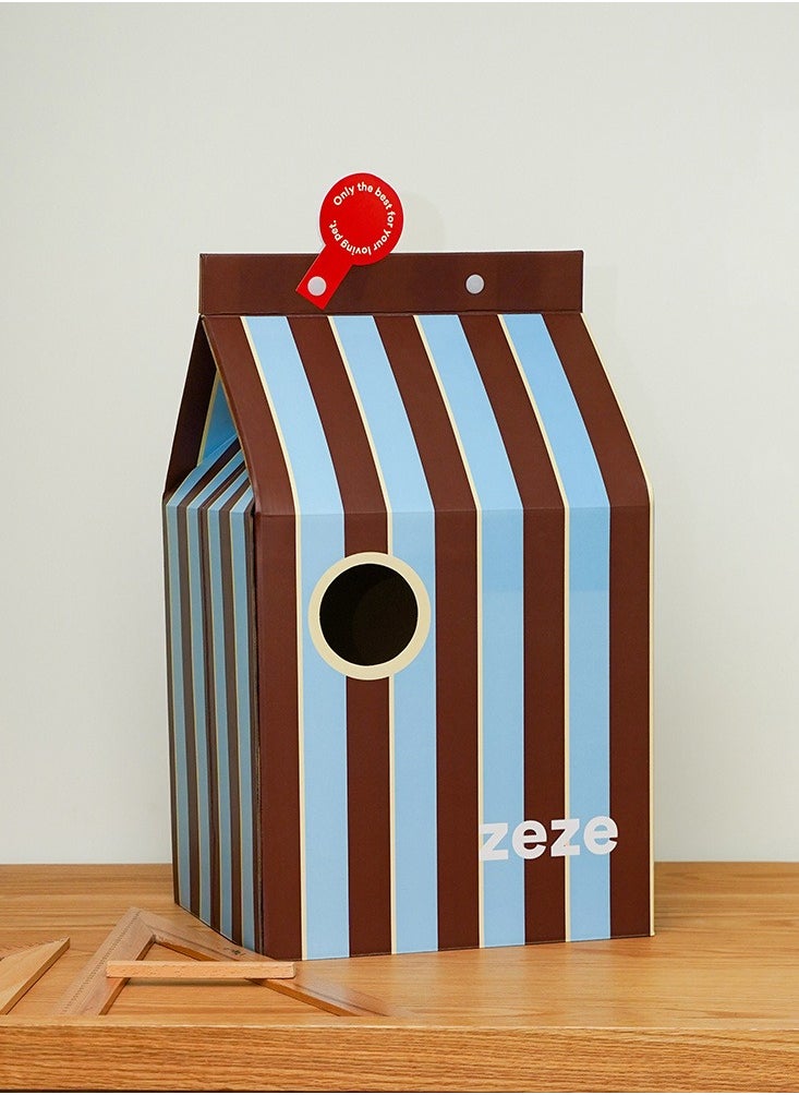 Milk Box Shape, Cat Scratch Board Carton Cat House , Size  - 63cm x 31cm x 33cm