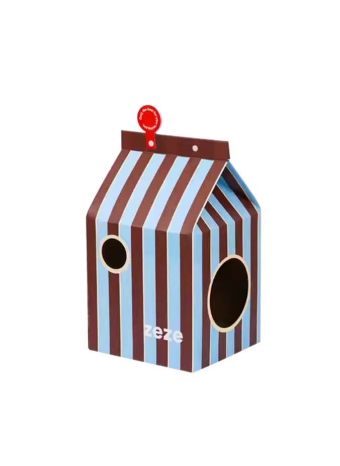 Milk Box Shape, Cat Scratch Board Carton Cat House , Size  - 63cm x 31cm x 33cm