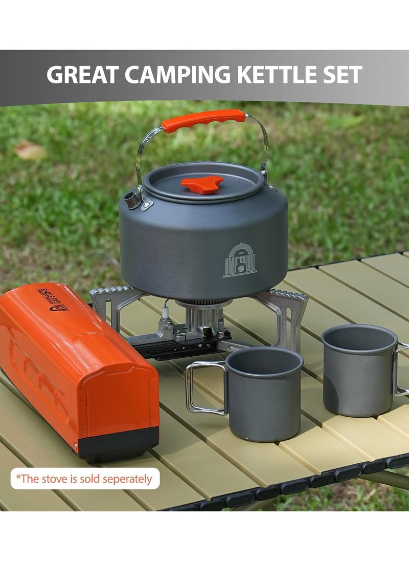 Portable Butane Stove, 2.5L Camping Kettle & 2 Cups Bundle