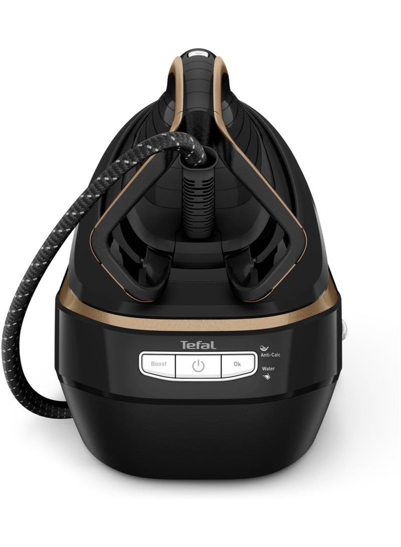 Tefal GV9820G0 High Pressure Steam Generator Iron with Smart LED Light, 750g/min Steam Boost, 9 Bar Pressure, Horizontal and Vertical Steaming, GV9820 Pro Express Vision, Black & Gold 1.2 L 2700 W GV9820 Black & Gold