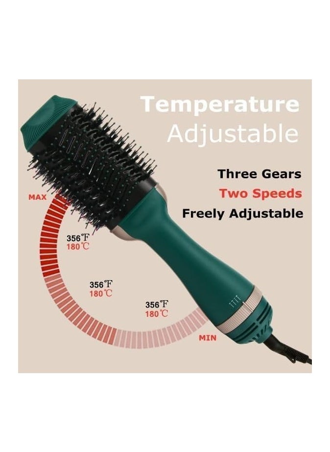 RE-2513 1200W Hot Air Styler Hair Styler One-Step Volumizer Hair Dryer Brush - Green.