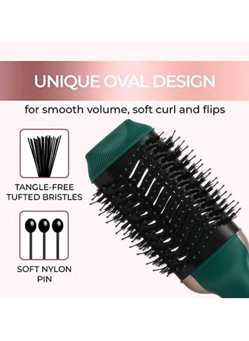 RE-2513 1200W Hot Air Styler Hair Styler One-Step Volumizer Hair Dryer Brush - Green.