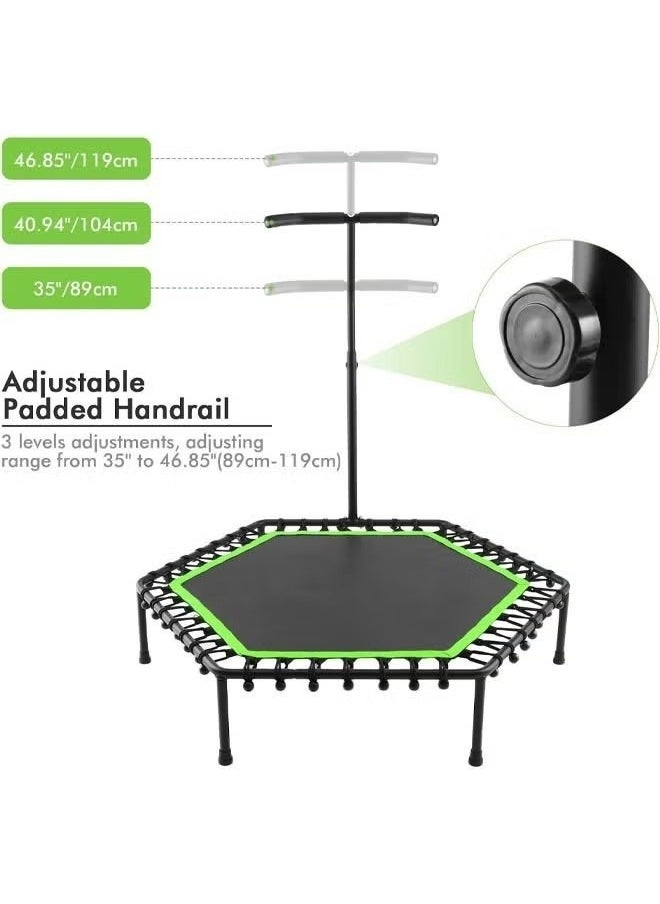 Professional Fitness Trampoline with Adjustable Handle for Outdoor and Indoor Use, Suitable for Adult Fitness Weight Capacity150kg