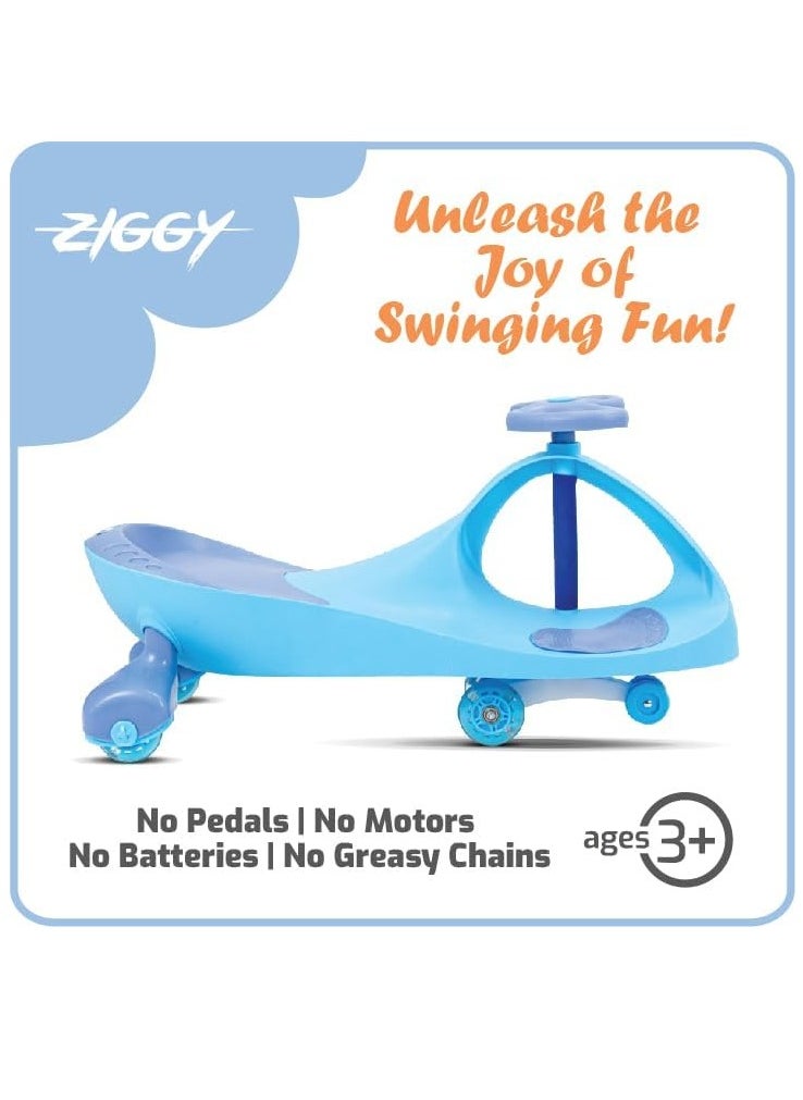 Kids Ride-On Twist Car, Swing Car Sliding PU Wheels Swing Anti-rollover Walker For 1+ Years Old Children - Blue