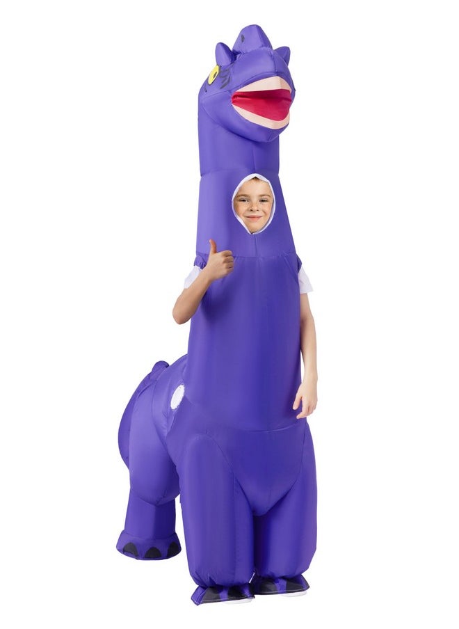 Kids Halloween Inflatable Costumes, Brachiosaurus Blow Up Dinosaur Costumes For Boys, Purple Full Body Inflatable Suit Sleeveless For Halloween Costume Cosplay Themed Parties