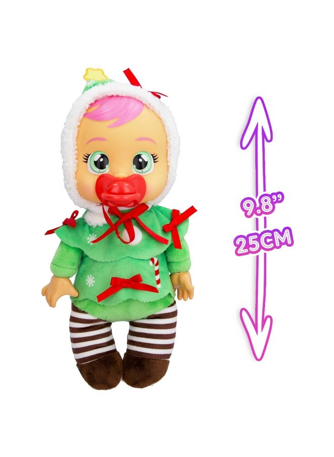 Cry Babies Tiny Cuddles Christmas Noelle9 Baby Dolls Cries Real Tears Red And Green Christmas Tree Themed Pajamas