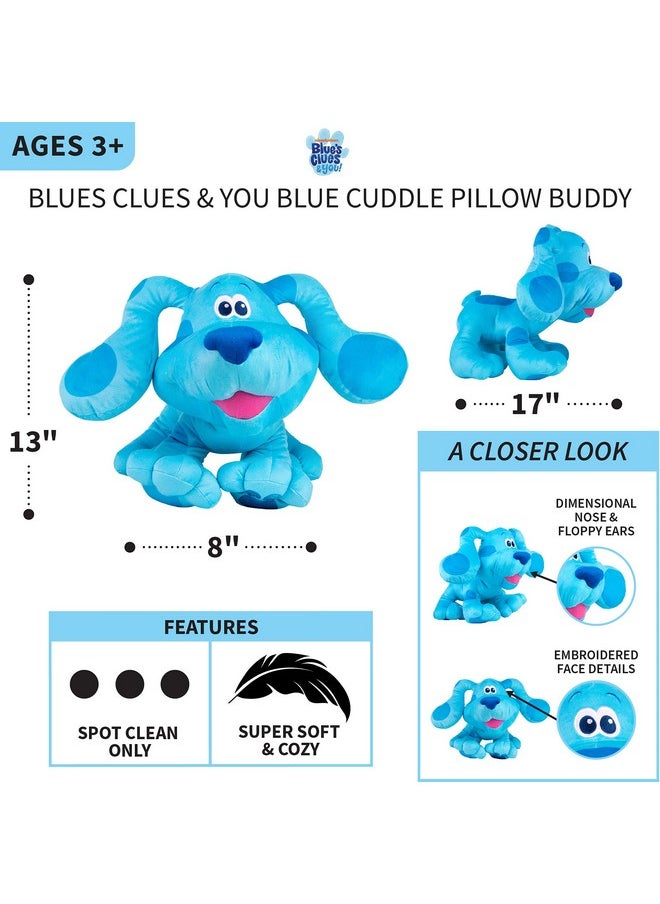 Kids Bedding Super Soft Plush Cuddle Pillow Buddy, One Size, Blues Clues