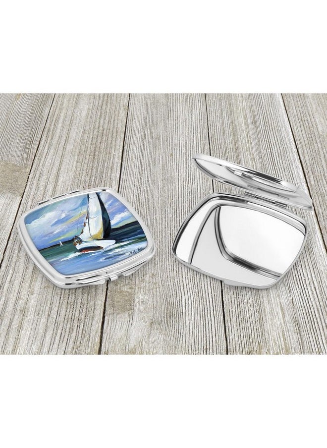 Jmk1232Scm Two And A Sailboat Compact Mirror Decorative Travel Makeup Mirror For Women Girls Gifts Pocket Makeup Mirror Folding Handheld