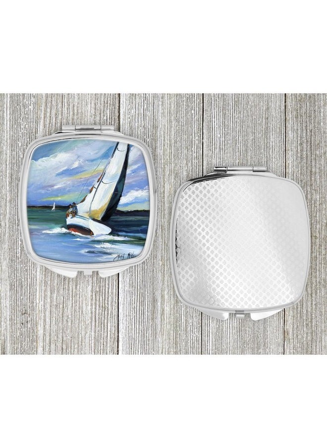 Jmk1232Scm Two And A Sailboat Compact Mirror Decorative Travel Makeup Mirror For Women Girls Gifts Pocket Makeup Mirror Folding Handheld