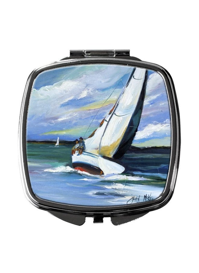 Jmk1232Scm Two And A Sailboat Compact Mirror Decorative Travel Makeup Mirror For Women Girls Gifts Pocket Makeup Mirror Folding Handheld