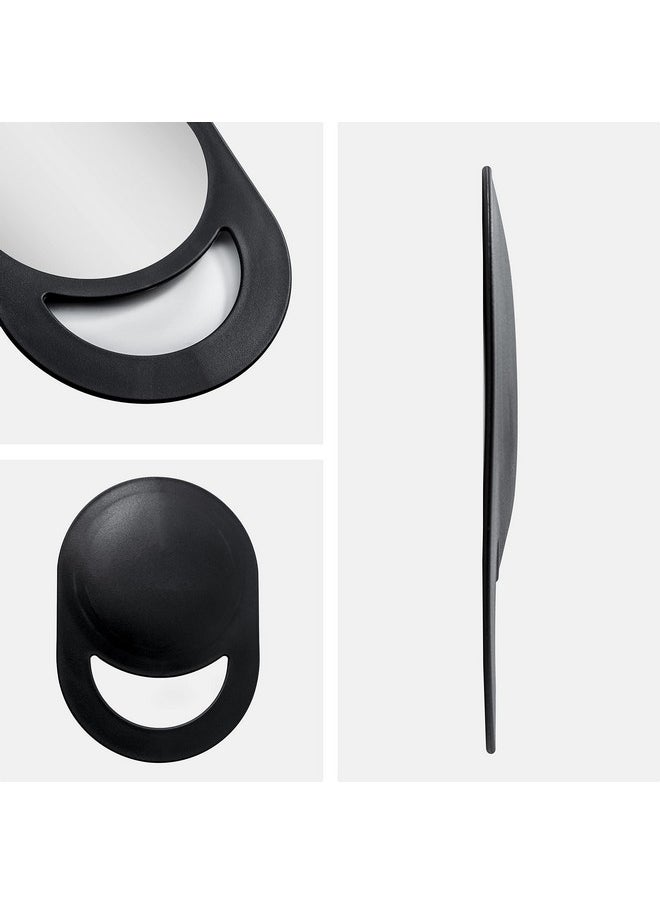 10X7 Oblong Hand Mirror 6 Dia. Round Glass Handheld Mirror Modern Ergonomic Handle Pill Shape Handheld Mirror