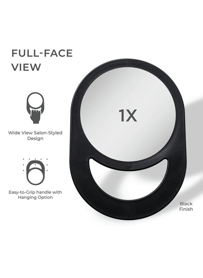 10X7 Oblong Hand Mirror 6 Dia. Round Glass Handheld Mirror Modern Ergonomic Handle Pill Shape Handheld Mirror