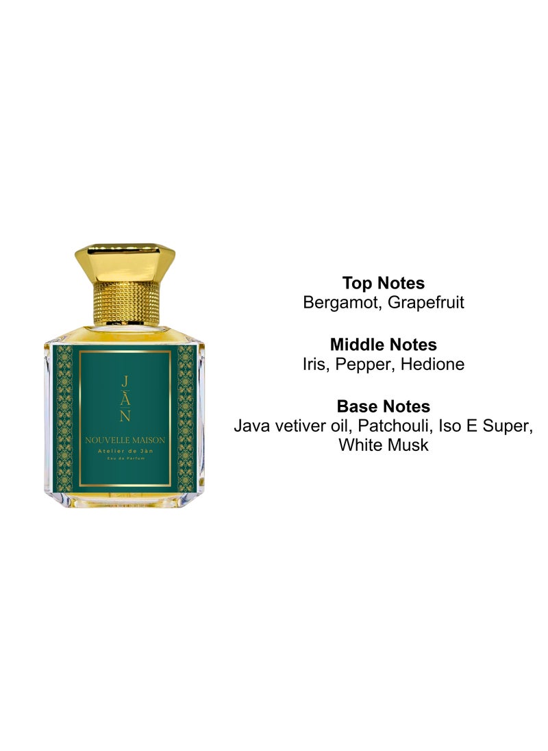 Nouvelle Maison Eau de Parfum: A Majestic, Earthy Fragrance with Iris and Patchouli, 100ml – Inspired by Nature's Power