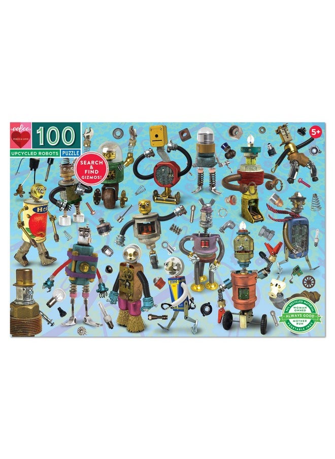 : Upcycled Robots 100 Piece Puzzle, Perfect Project For Little Hands, Aids In Development Of Pattern, Shape, And Color Recognition, Offers Children A Challenge, Perfect For Ages 5 And Up