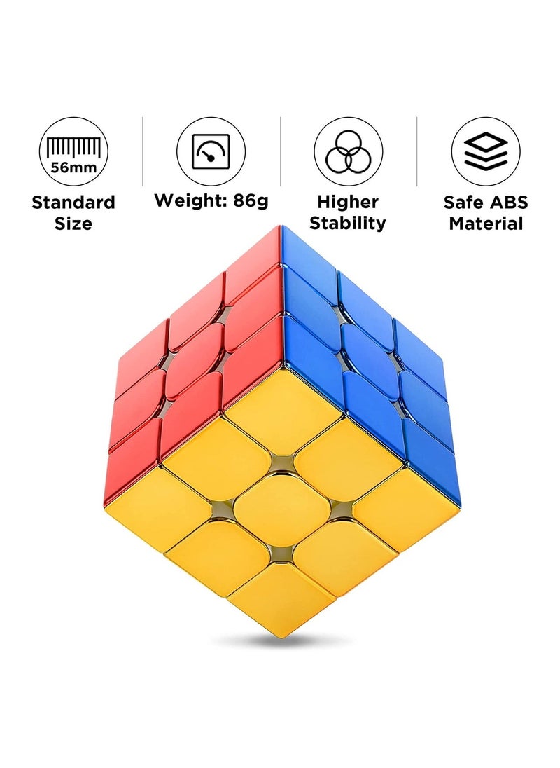 Magnetic Speed Rubix Cube 3x3x3 Speed Cube for Cyclone Boys Original Mirror Reflective Stickerless Magic Cube Personalized Shiny Cube Puzzles for Kids Adults