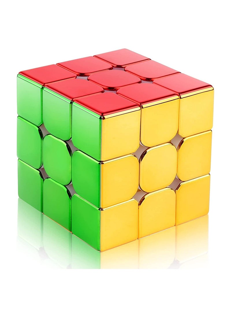 Magnetic Speed Rubix Cube 3x3x3 Speed Cube for Cyclone Boys Original Mirror Reflective Stickerless Magic Cube Personalized Shiny Cube Puzzles for Kids Adults