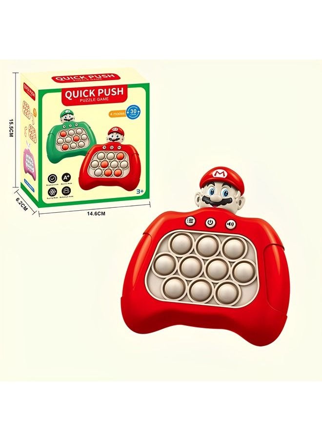 Pop Push Bubble Game Toys For Kids And Pop Light Fidget Anti Stress Relief Game For Kids in Color Red