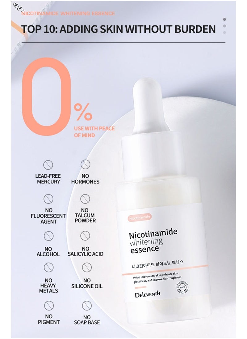 DEleventh Korean Brand Niacinamide Face Serum 37ml / with Pro-Xylane & Ectoin, Anti-wrinkle, Brighten and Hydrate, Reduce Pores, Fine Lines, Smooth Skin, and Boost Elasticity for a Radiant Complexion