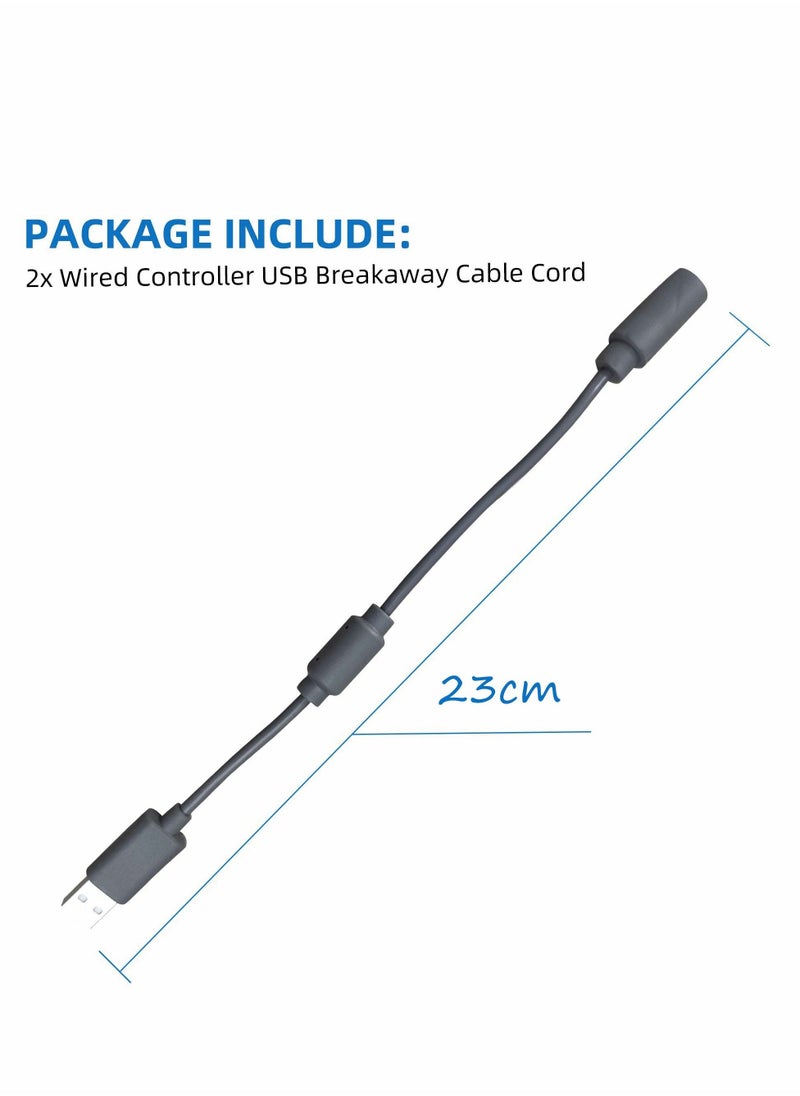 Breakaway Adapter Cable for Xbox 360, 2 Pack Replacement Dongle USB Breakaway Cables for Microsoft Xbox 360 Wired Controllers