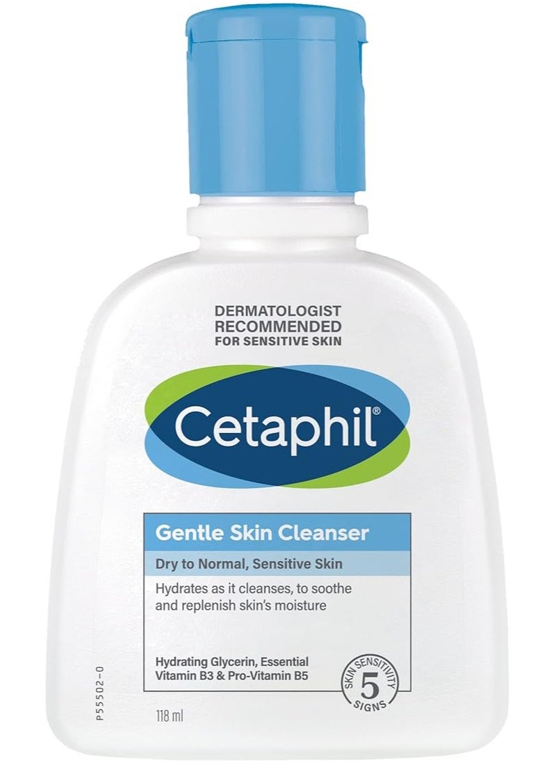 Cetaphil Gentle Skin Cleanser, For Men & Women, Dry to Normal and Sensitive Skin, Unscented, 4 FL.0Z (118ml)