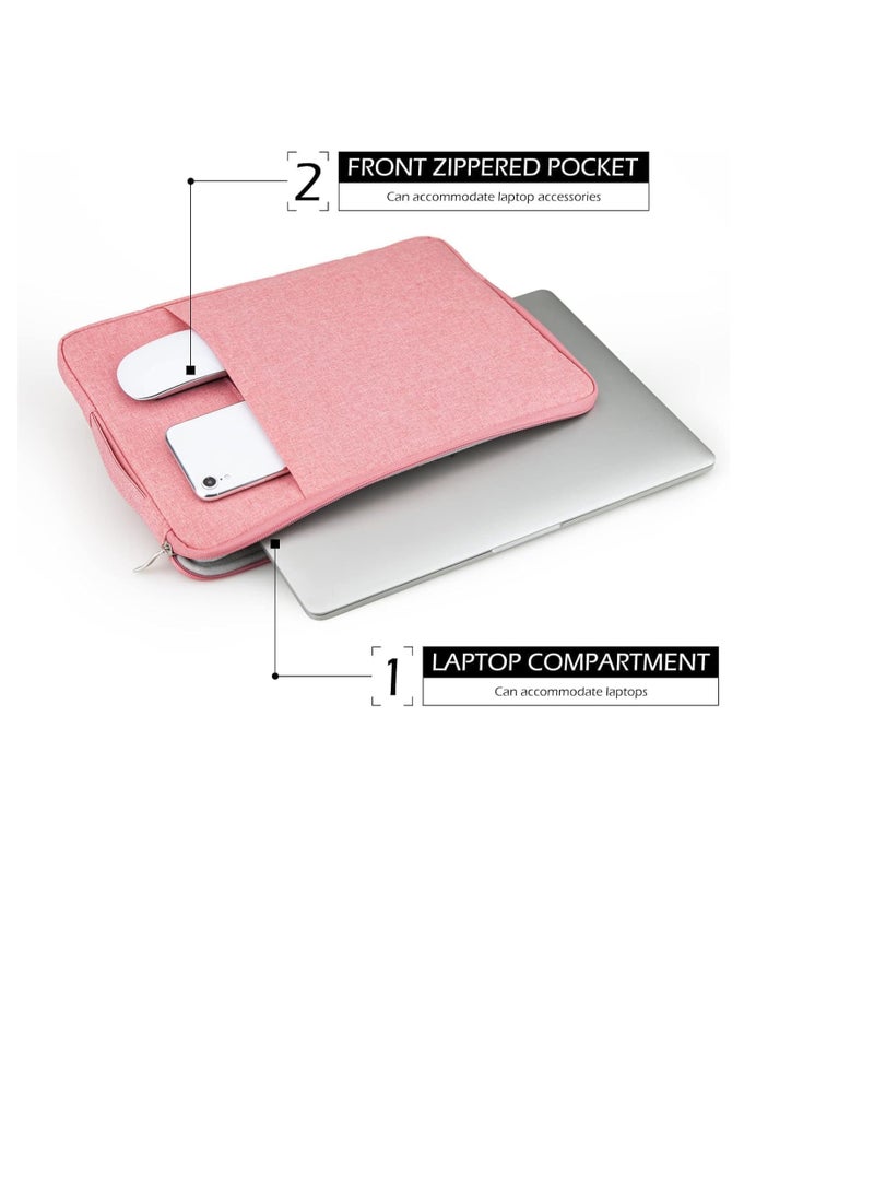 Laptop Sleeve Soft Pouch 12.5 Laptop Bag Replacement for Air Pro Ultrabook Laptop Pink.