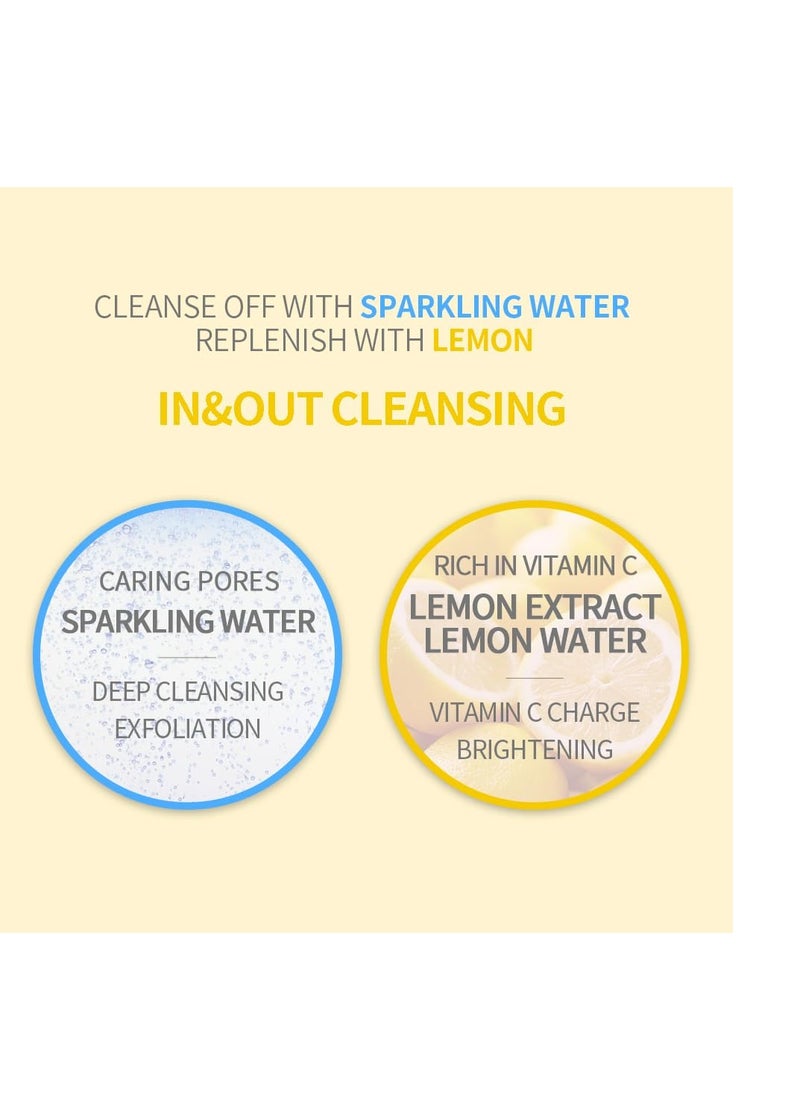 SECRETKEY Lemon Sparkling Peeling Gel, Deep Cleansing, Exfoliation, Skin Moisturization, Low Irritation for Sensitive Skin fl. 4.05 oz / 120 ml, Vitamin C and Refreshing Carbonated Water Synergy