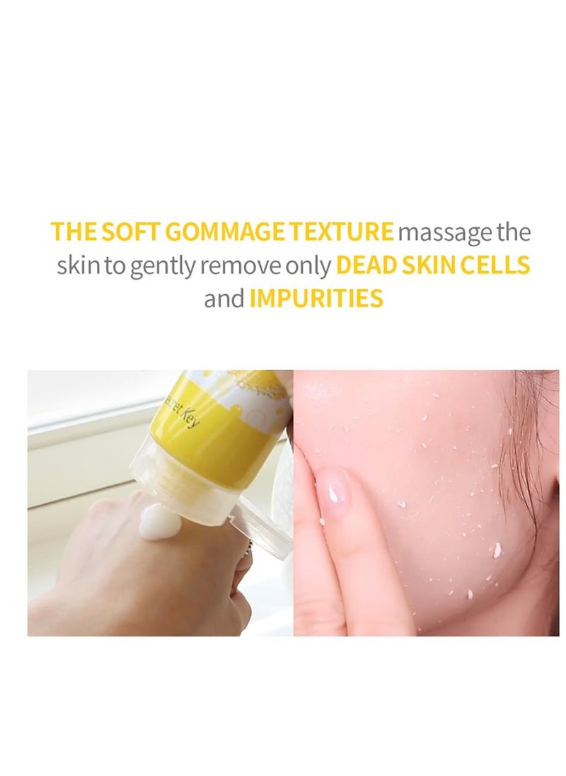 SECRETKEY Lemon Sparkling Peeling Gel, Deep Cleansing, Exfoliation, Skin Moisturization, Low Irritation for Sensitive Skin fl. 4.05 oz / 120 ml, Vitamin C and Refreshing Carbonated Water Synergy