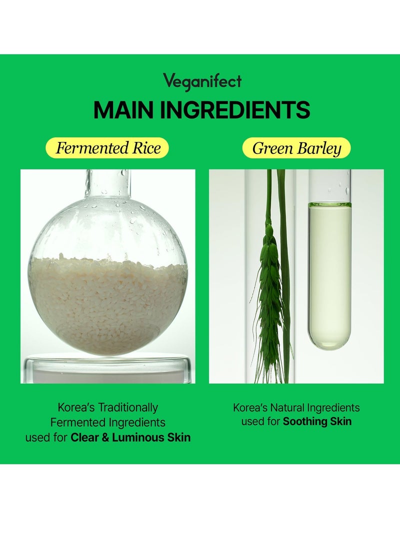 Clean and Glow Green Barley Gel Cleanser, Vegan Certified, Hydrating, Improving Skin Texture, 6.93 Fl Oz (New)