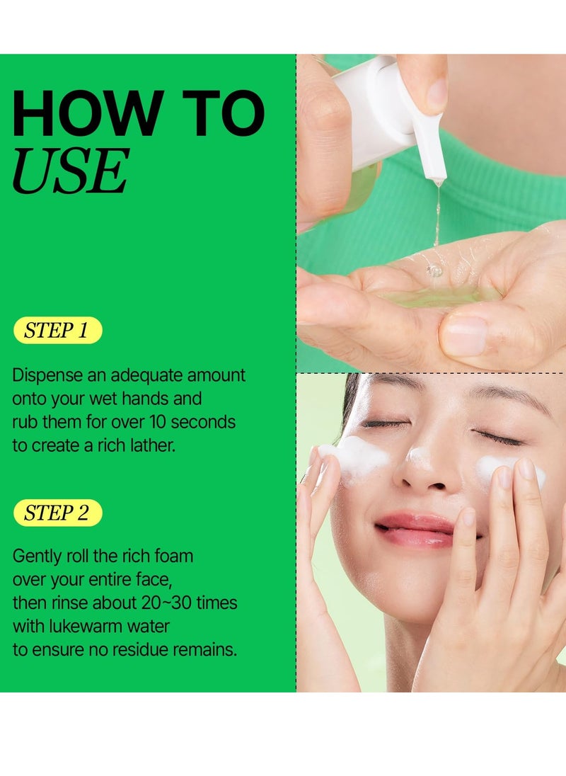 Clean and Glow Green Barley Gel Cleanser, Vegan Certified, Hydrating, Improving Skin Texture, 6.93 Fl Oz (New)