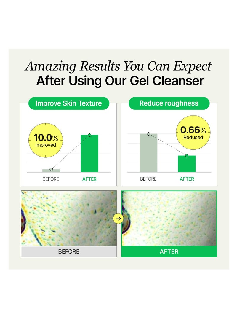 Clean and Glow Green Barley Gel Cleanser, Vegan Certified, Hydrating, Improving Skin Texture, 6.93 Fl Oz (New)