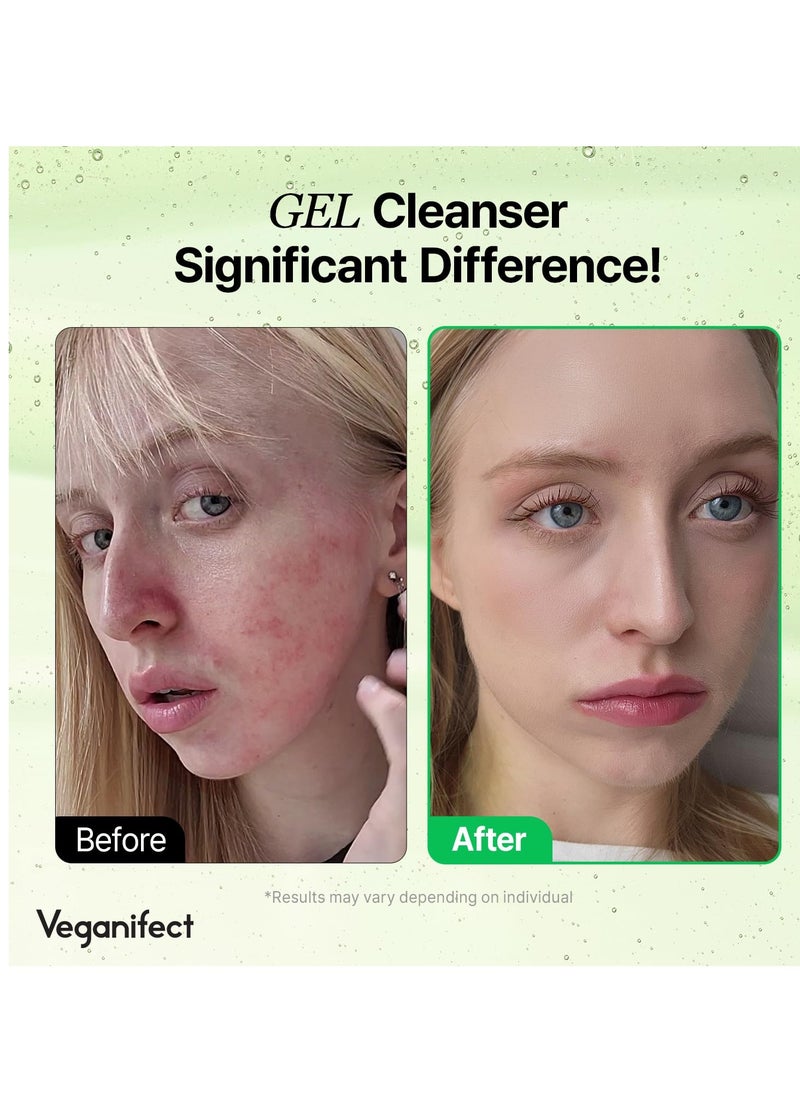 Clean and Glow Green Barley Gel Cleanser, Vegan Certified, Hydrating, Improving Skin Texture, 6.93 Fl Oz (New)