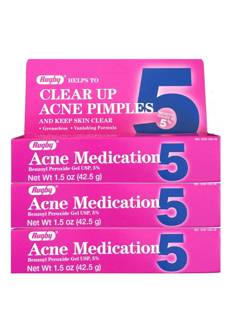 Benzoyl Peroxide 5 % Generic for Oxy Balance Acne Medication Gel 1.5 oz 3 PACK